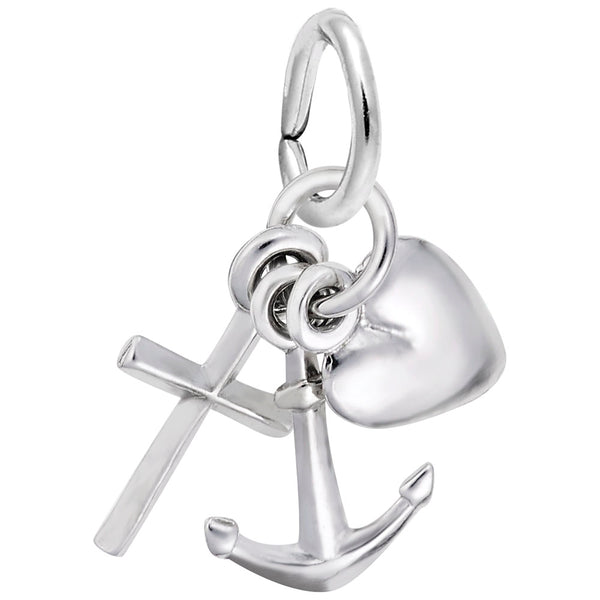 graziella Rembrandt Sterling Silver Faith Hope Charity Charm