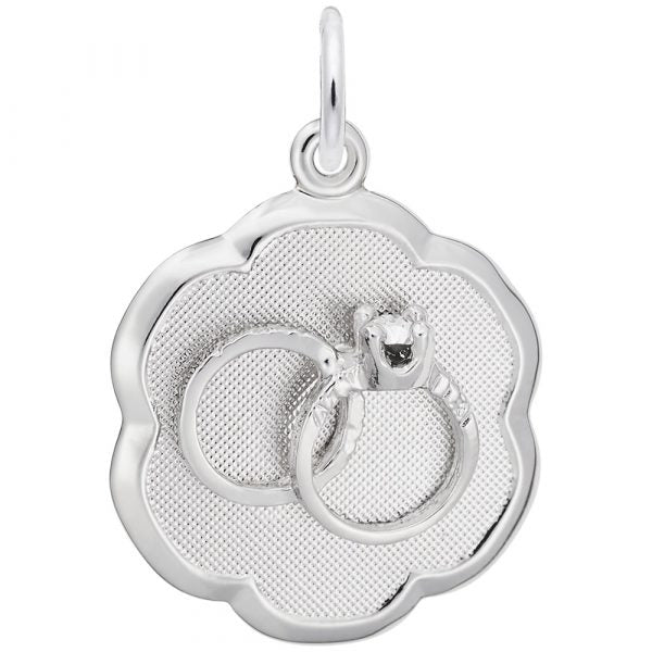 graziella Rembrandt Sterling Silver Filigree Wedding Set Scallop Disc Charm