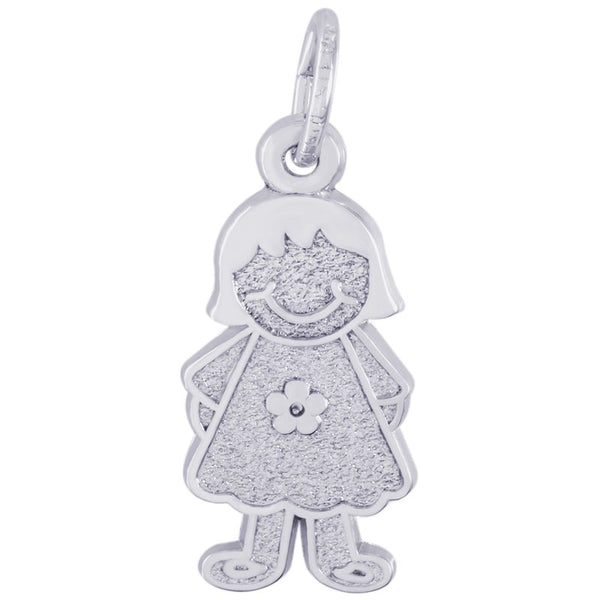 graziella Rembrandt Sterling Silver Girl with Dress and Flower Charm