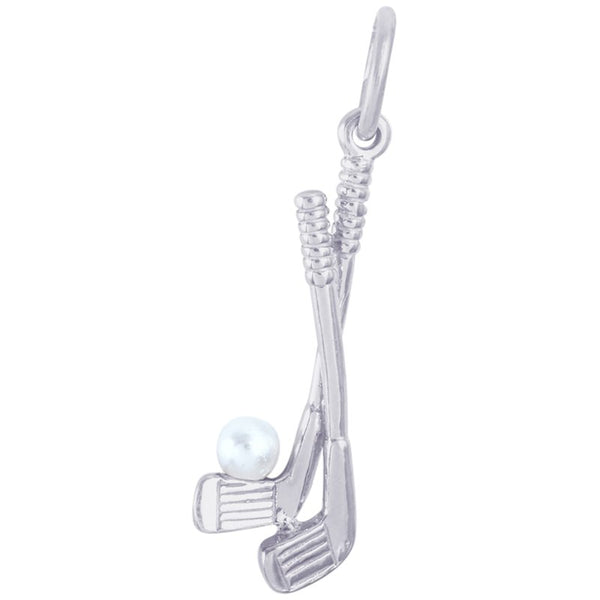 graziella Rembrandt Sterling Silver Gold Clubs with Pearl Charm