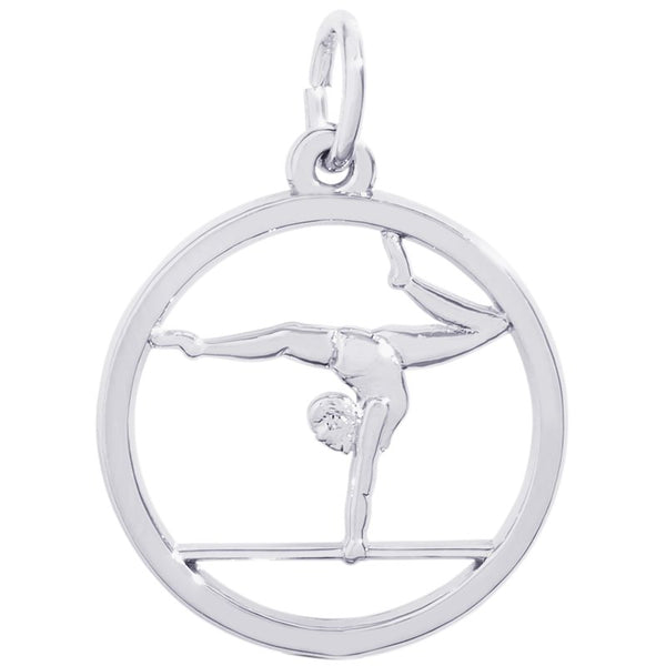 graziella Rembrandt Sterling Silver Gymnast in Circle Charm