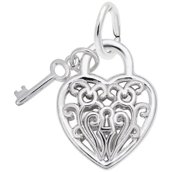 graziella Rembrandt Sterling Silver Heart with Key Charm