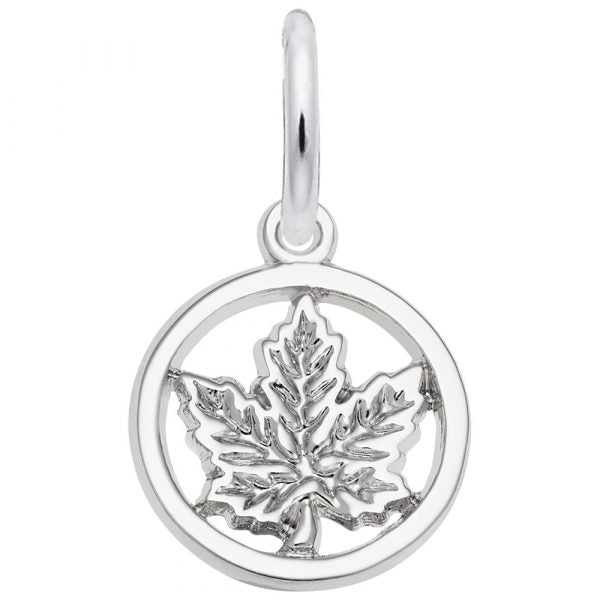 graziella Rembrandt Sterling Silver Maple Leaf/Circle Charm