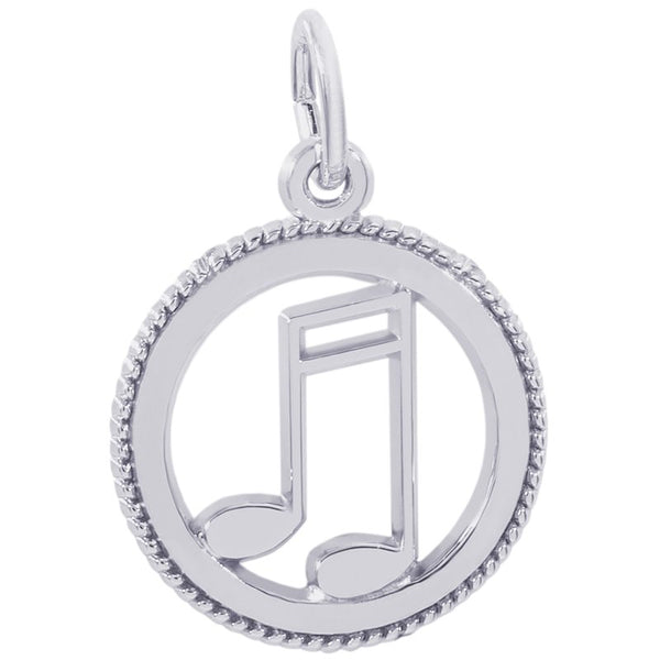 graziella Rembrandt Sterling Silver Music Note in Circle Charm