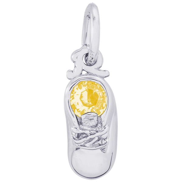 graziella Rembrandt Sterling Silver November Baby Bootie Charm