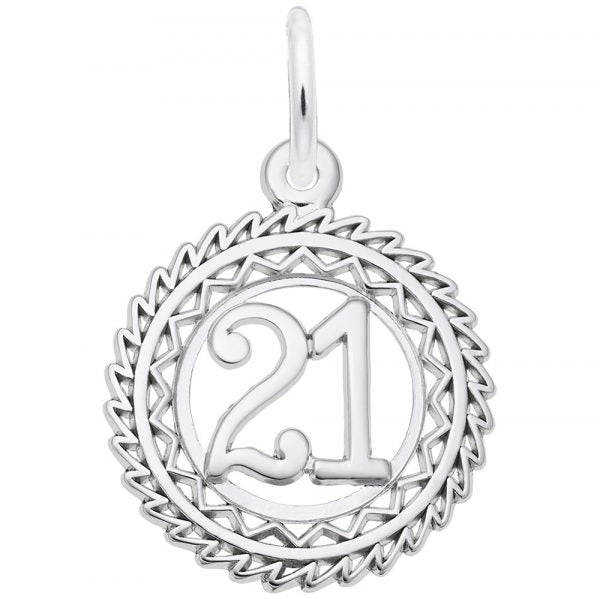 graziella Rembrandt Sterling Silver Number 21 Disc Charm