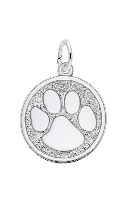 graziella Rembrandt Sterling Silver Paw Print Disc Charm. Large