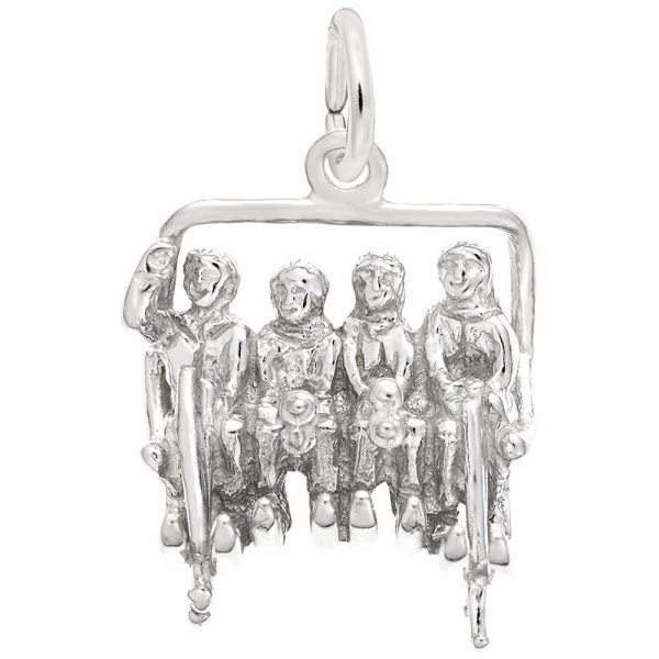 graziella Rembrandt Sterling Silver Quad Chair Lift/Skiing Charm