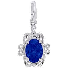 graziella Rembrandt Sterling Silver September Synthetic Stone Charm