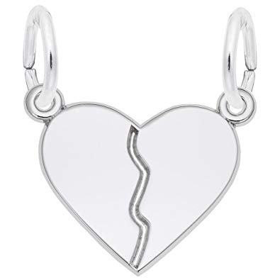 graziella Rembrandt Sterling SIlver Split Heart Charm