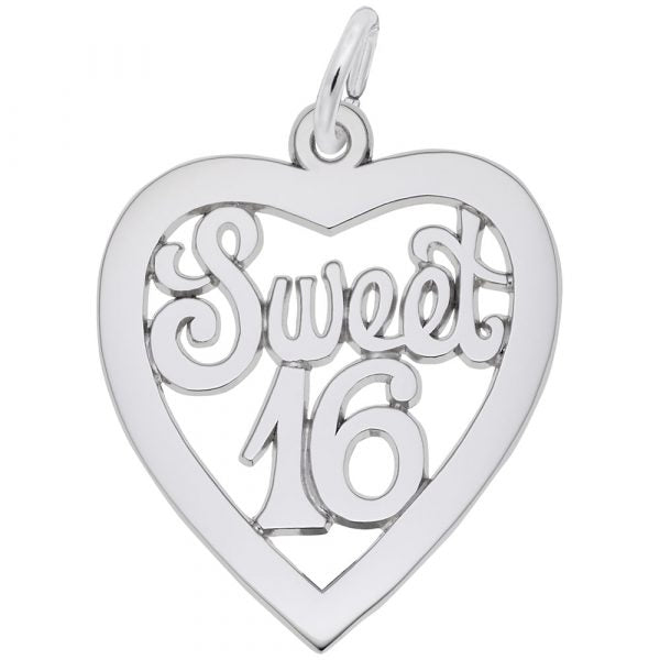 graziella Rembrandt Sterling Silver Sweet 16 Heart Charm