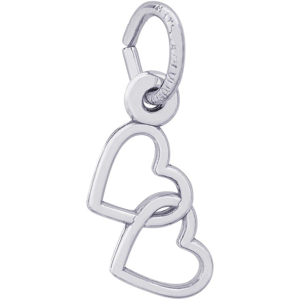 graziella Rembrandt Sterling Silver Two Hearts Entwined Charm
