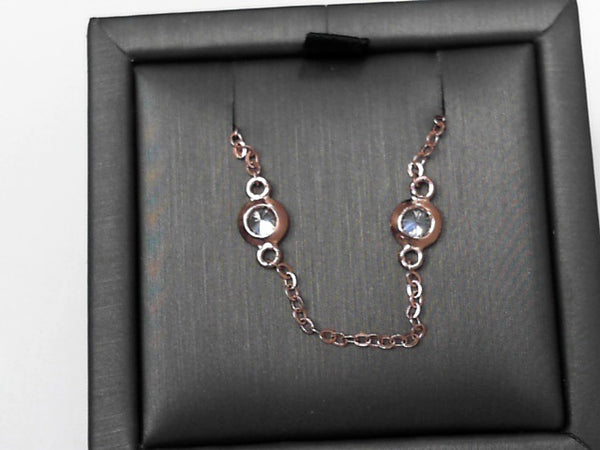 graziella Rose Gold Plated Sterling Silver C.Z. Necklace