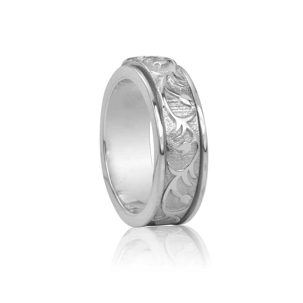 graziella Rose Meditation Ring. Sterling Silver. Size 8