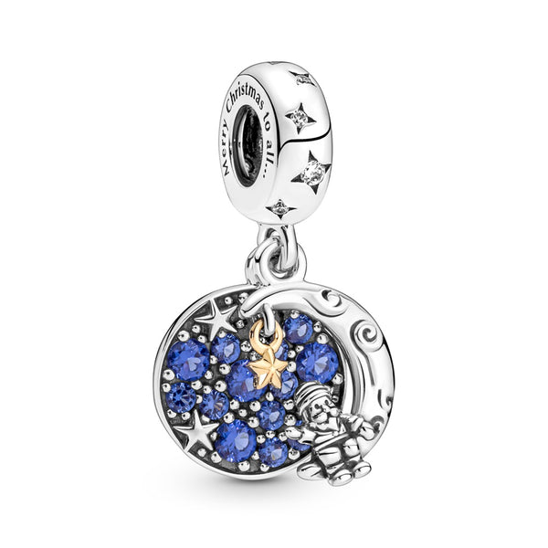 graziella Santa Claus On The Moon Double Dangle Charm