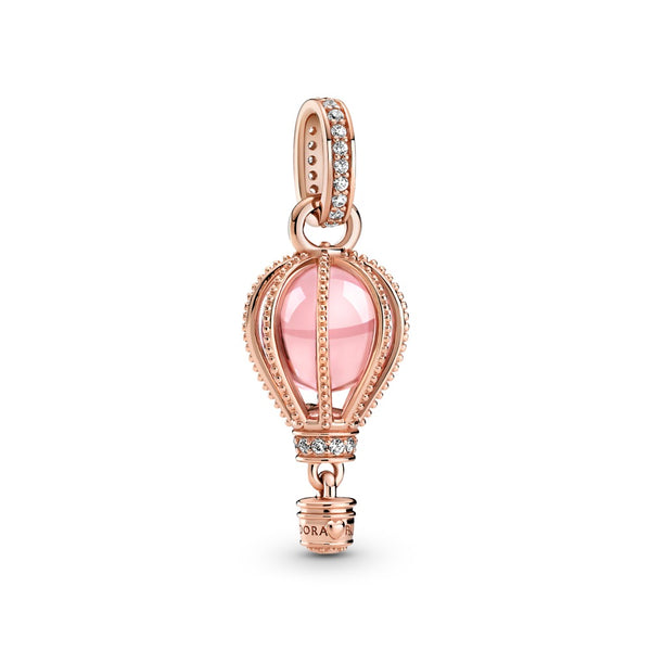 graziella Sparkling Pink Hot Air Balloon Dangle Charm