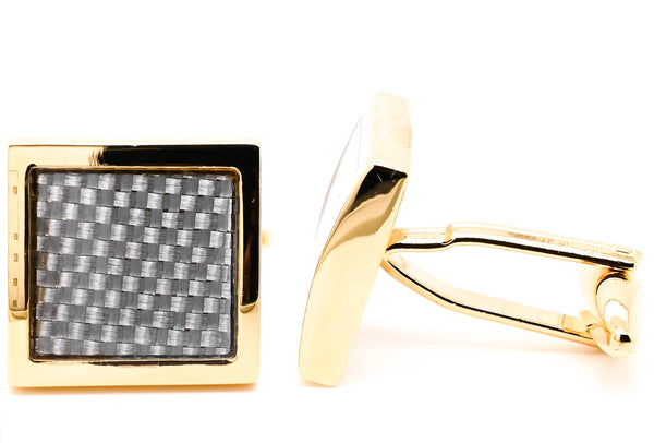 graziella Stainless steel IP Plated Carbon Fiber Cuff Links