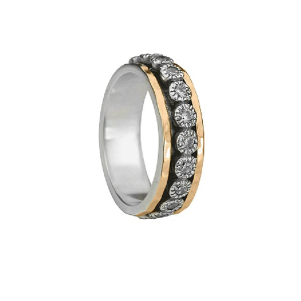 graziella Star Meditation Ring Sterling Silver 10KT C.Z Ring. Size 7