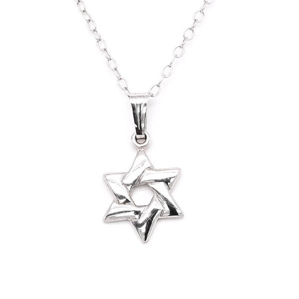 graziella Sterling Silver 14" Star of David Childrens Necklace