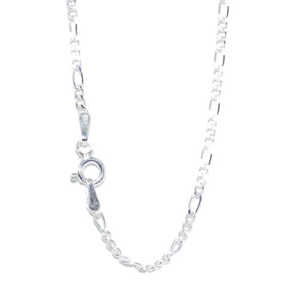 graziella Sterling Silver 16" 1.3mm Figaro Link Chain