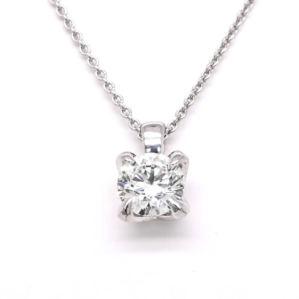 graziella Sterling Silver 18" 0.50CT Round Brilliant LAB GROWN Diamond Solitaire Necklace