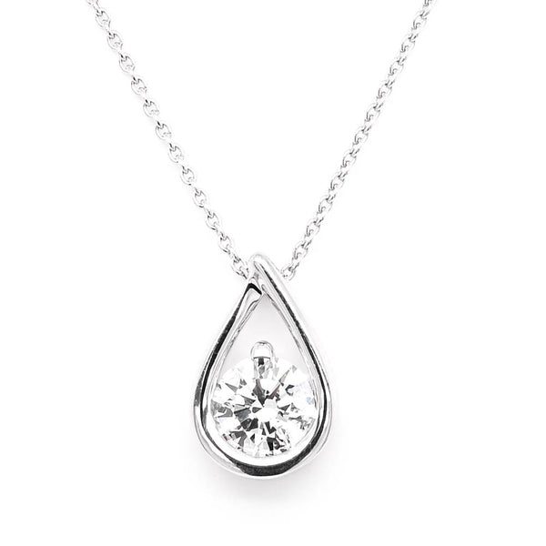 graziella Sterling Silver 18" 0.50CT Round Brilliant Lab Grown Diamond Necklace