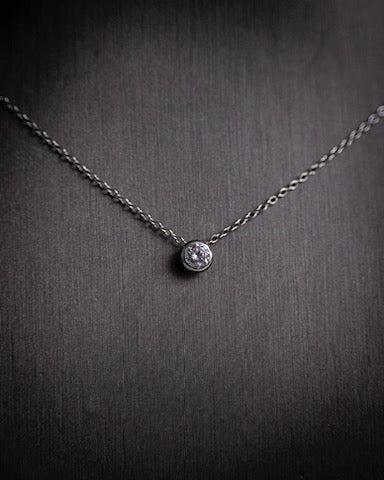 graziella Sterling Silver 18-20" C.Z Bezel Set Necklace graziella Sterling Silver 18-20" C.Z Bezel Set Necklace