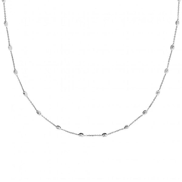 graziella Sterling Silver 18" 3mm Oval Moon Bead Chain