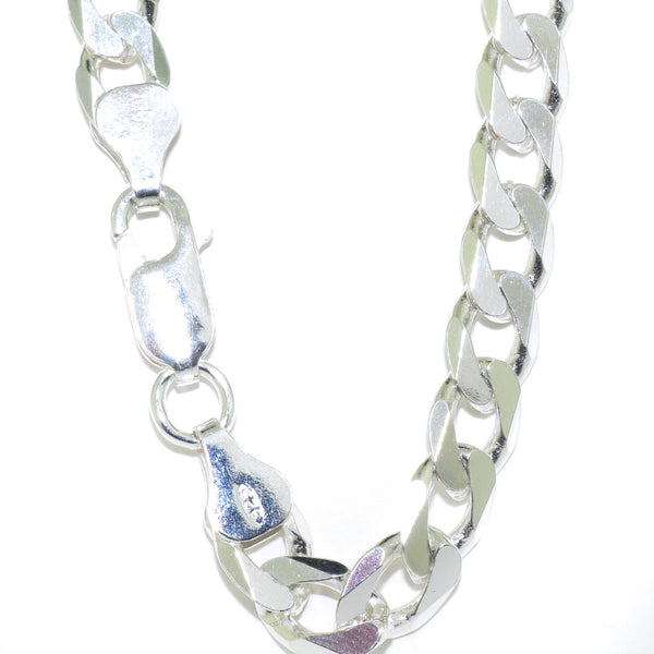 graziella Sterling Silver 18" 8.5mm Cuban Link Chain