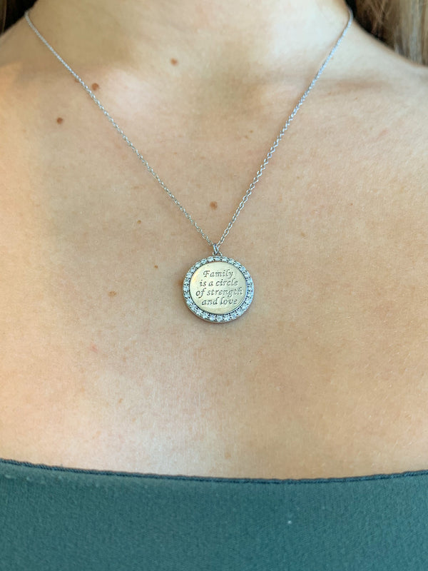 Graziella Sterling Silver 18" C.Z Inspirational Necklace