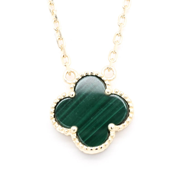 graziella Sterling Silver 18" Malachite Flower Necklace