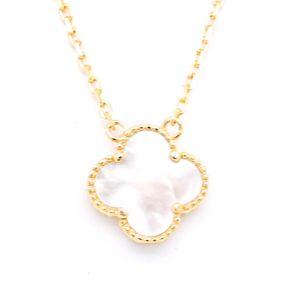 graziella Sterling Silver 18" Mother of Pearl Flower Necklace