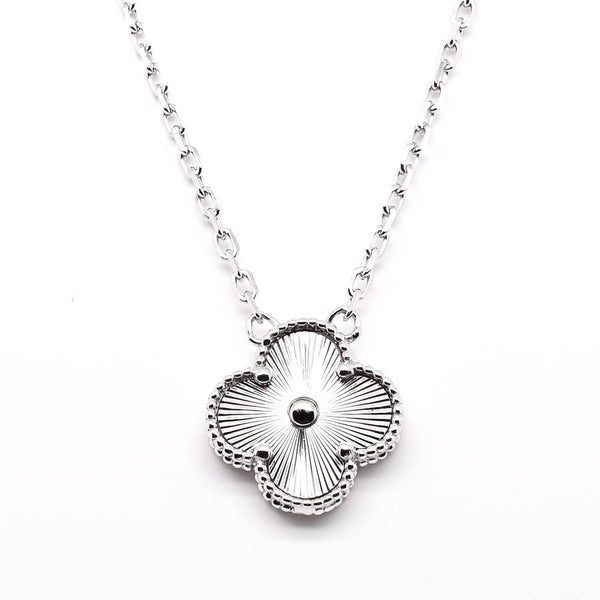 graziella Sterling Silver 18" Single Clover Necklace