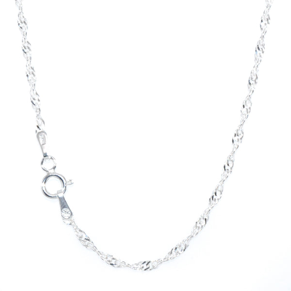 graziella Sterling Silver 20" 1mm Singapore Link Chain
