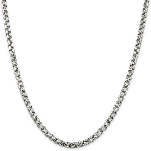 graziella Sterling Silver 22" 4.3mm Rounded Box Chain