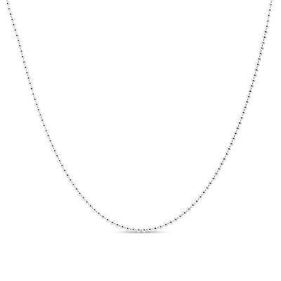 graziella Sterling Silver 24" 1mm Bead Chain Necklace