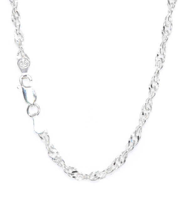 graziella Sterling Silver 24" 2.5mm Singapore Link Chain