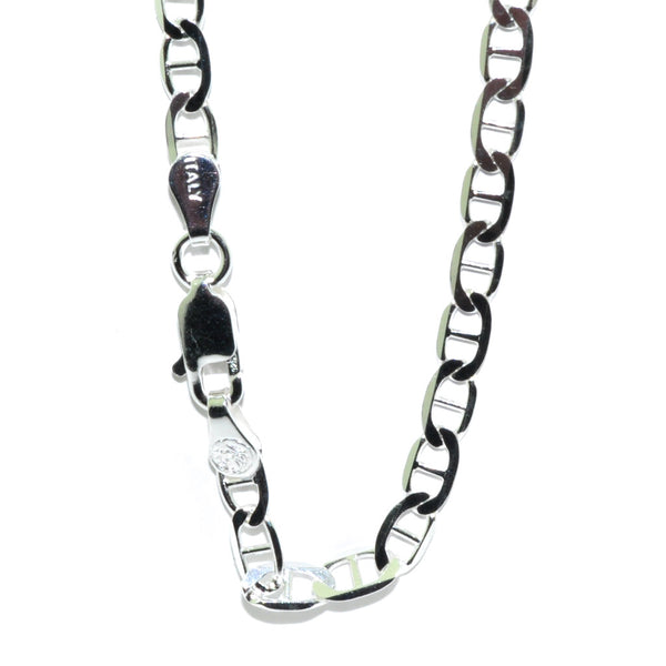 graziella Sterling Silver 24" 4.5mm Mariner Link Chain