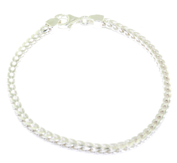 Graziella Sterling Silver 7" 3MM Franco Chain Bracelet