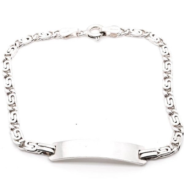 graziella Sterling silver 7" 5.8mm Width ID Bracelet