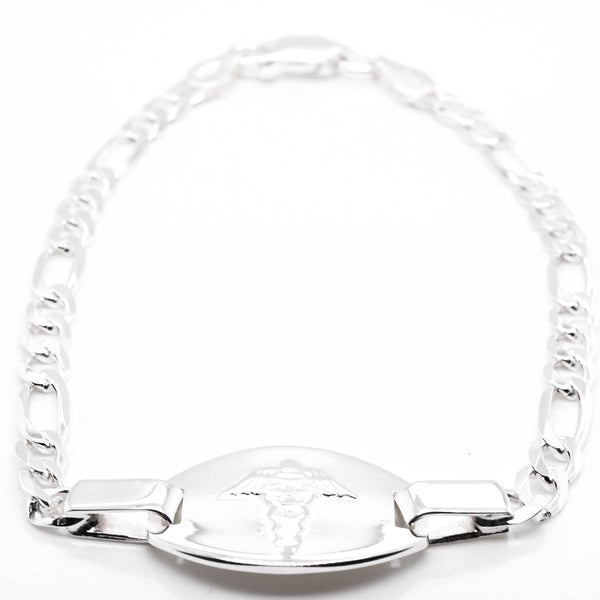 Graziella Sterling Silver 7.75" Medical Alert Bracelet