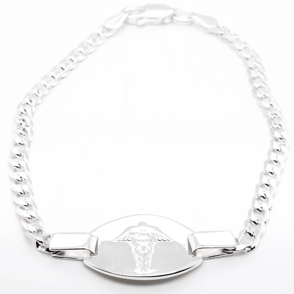 graziella Sterling Silver 7.75" Medical Alert Bracelet