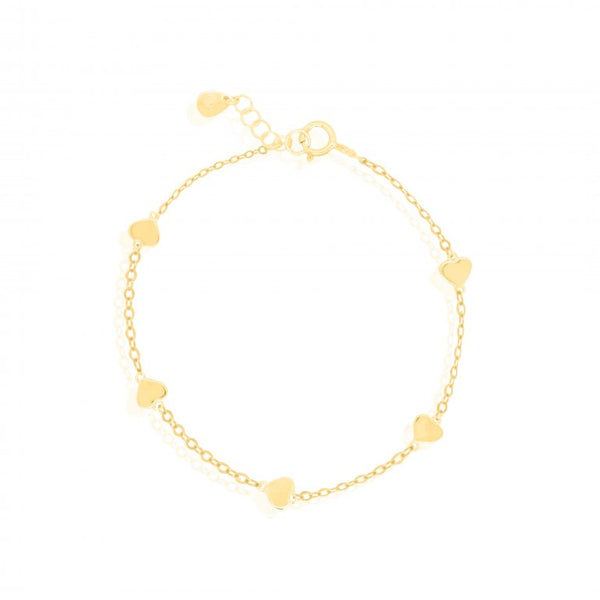 graziella Sterling Silver 7" Heart by the Yard Bracelet