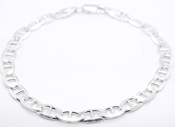 Graziella Sterling Silver 8" 5mm Mariner Chain Link Bracelet