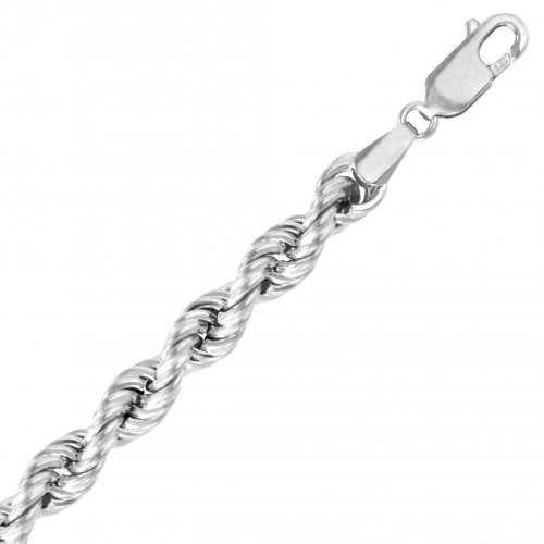 graziella Sterling silver 8" 6mm Rope Chain Bracelet