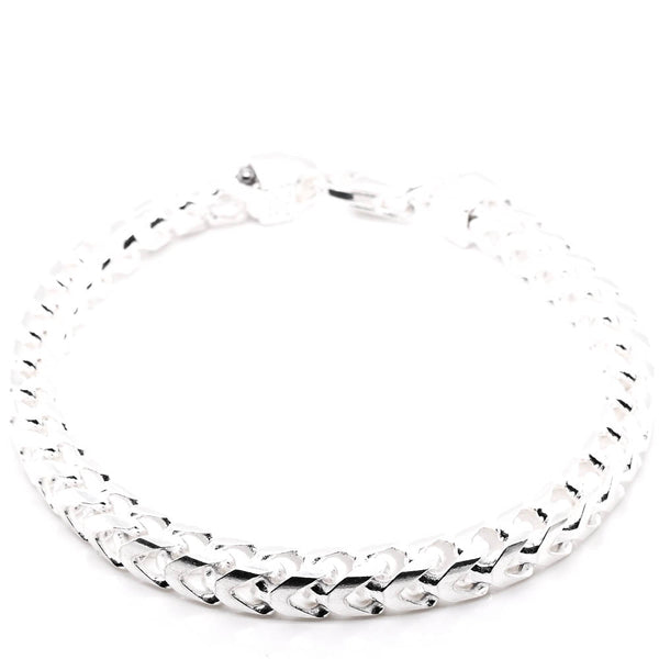 graziella Sterling Silver 9" 5.5mm Franco Chain Bracelet