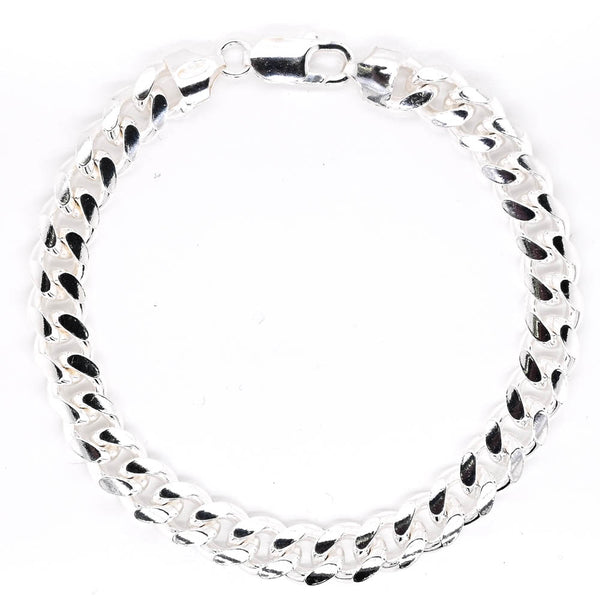Graziella Sterling Silver 9" 9mm Cuban Link Bracelet