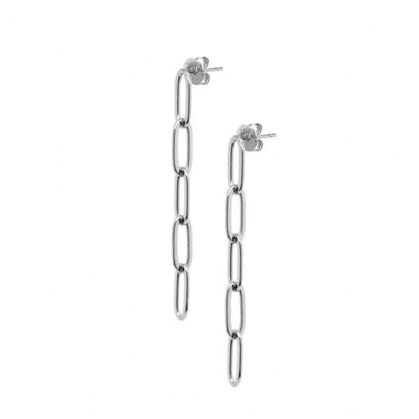 graziella Sterling Silver Anchor Chain Link Earrings