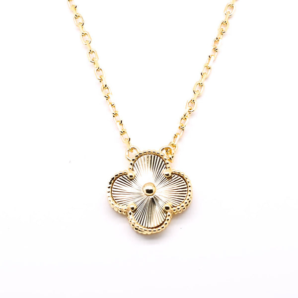 graziella Sterling Silver Gold Plated 18" Single Clover Necklace
