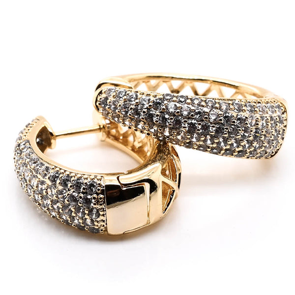 graziella Sterling silver Gold Tone 17mm Huggie Earrings